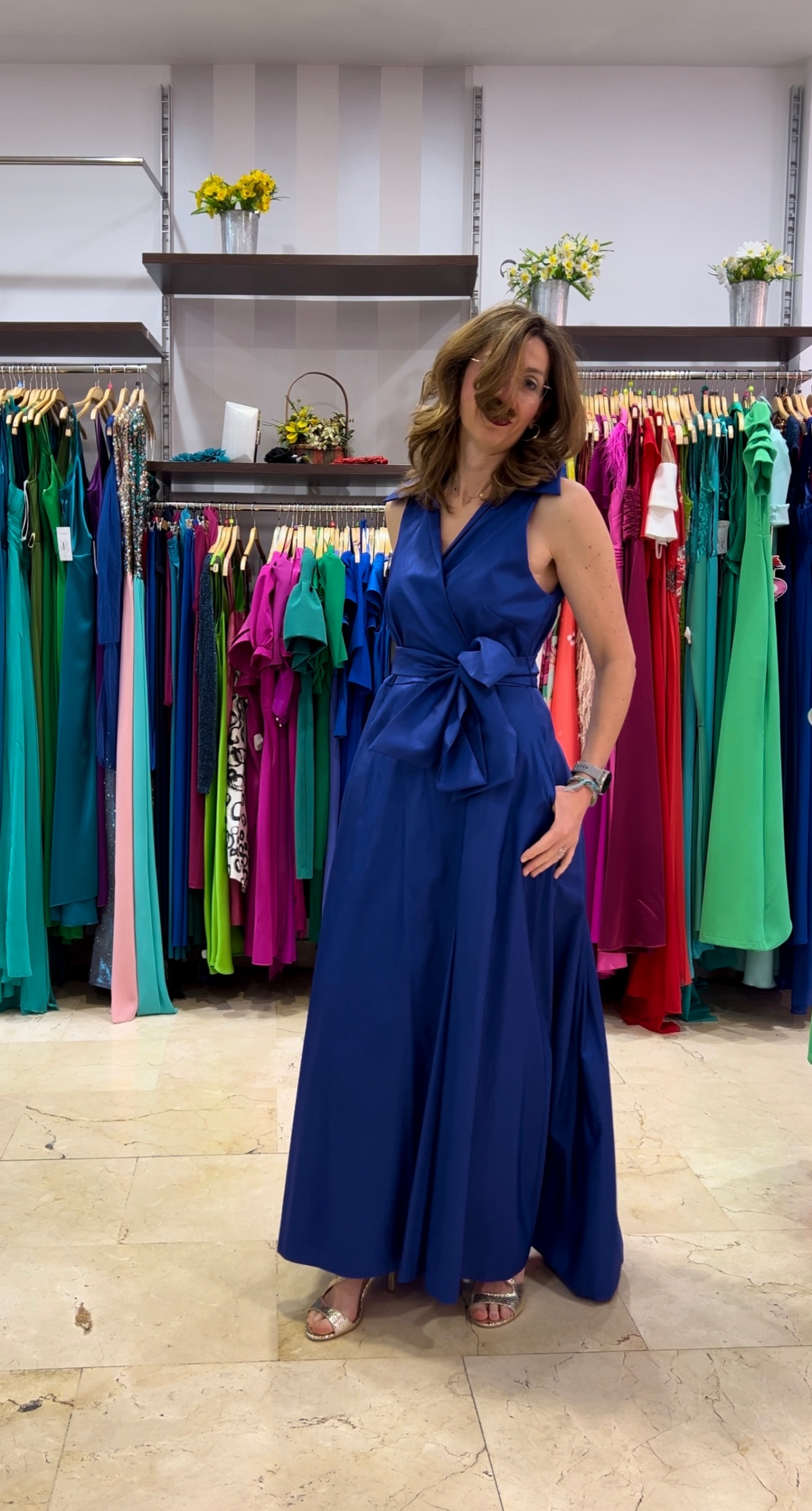 VESTIDO TAFETAN CAMISERO MANGA DESMONTABLE 2347T
