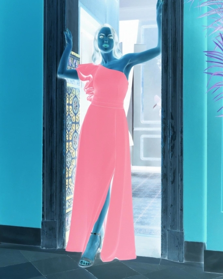 VESTIDO LARGO HOMBRO 50164 MONCHO HEREDIA