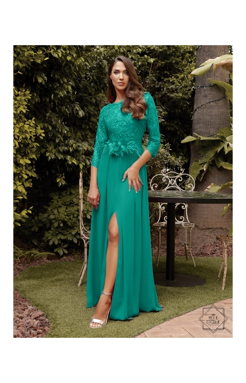 VESTIDO MANGA FRANCESA LARGO ENCAJE 510628 MONCHO HEREDIA 2