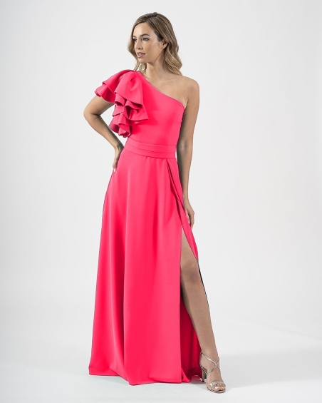 VESTIDO LARGO HOMBRO 50164 MONCHO HEREDIA