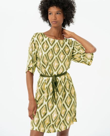 VESTIDO ESTAMPADO CORTO CON MANGA SURKANA 524TISA727