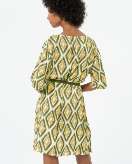 VESTIDO ESTAMPADO CORTO CON MANGA SURKANA 524TISA727