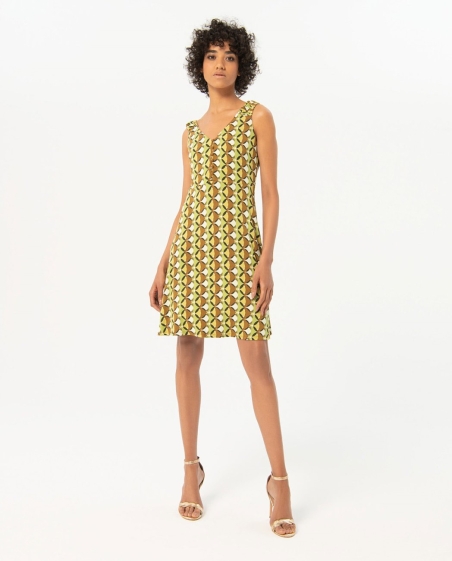 VESTIDO CORTO ESTAMPADO TIRANTES SURKANA 524TAON723