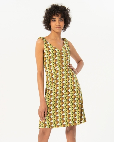 VESTIDO CORTO ESTAMPADO TIRANTES SURKANA 524TAON723