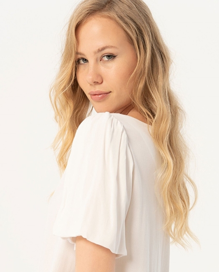 BLUSA MANGA ABULLONADA LISA SURKANA 514ESPA122