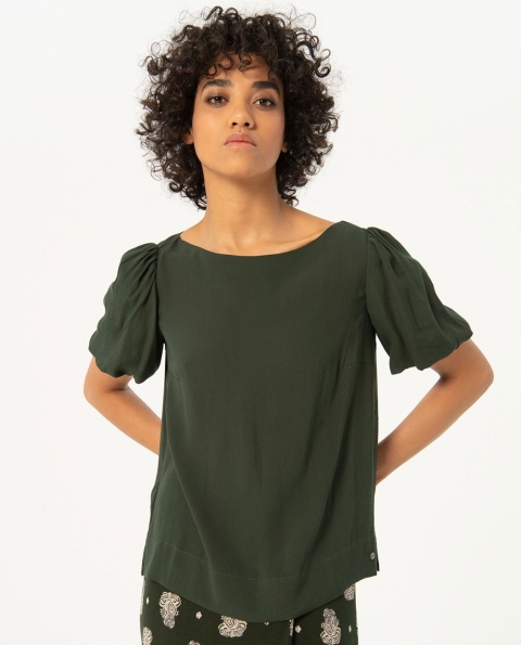 BLUSA MANGA ABULLONADA LISA SURKANA 514ESPA122 2