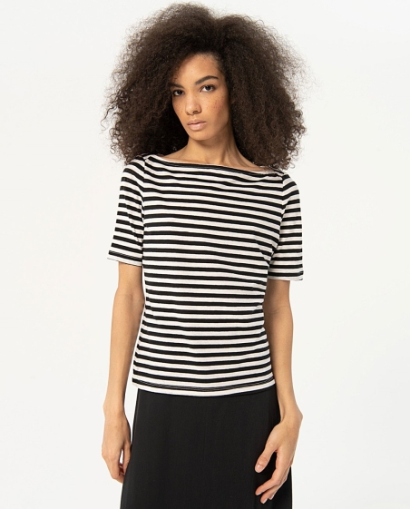 CAMISETA RAYAS CUELLO BARCO 524FUSA013 SURKANA