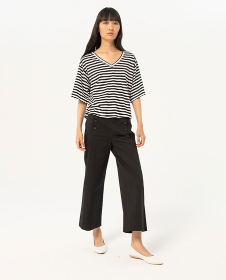 CAMISETA PICO RAYAS MANGA CORTA 524FUSA012 SURKANA