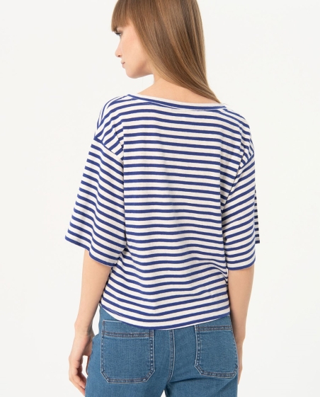 CAMISETA PICO RAYAS MANGA CORTA 524FUSA012 SURKANA