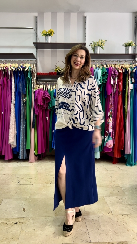 FALDA LARGA LISA CINTO EH3161