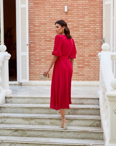 VESTIDO MIDI CRUZADO VUELO K115 MARTA EN BRASIL 2
