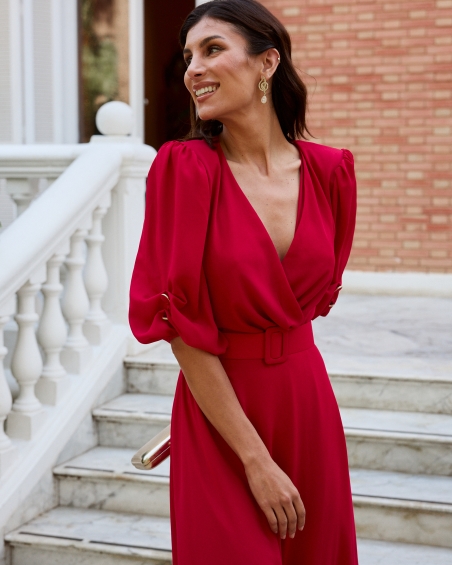 VESTIDO MIDI CRUZADO VUELO K115 MARTA EN BRASIL