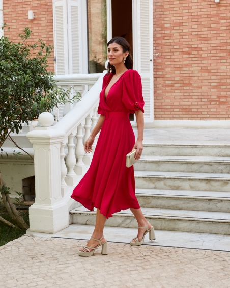 VESTIDO MIDI CRUZADO VUELO K115 MARTA EN BRASIL