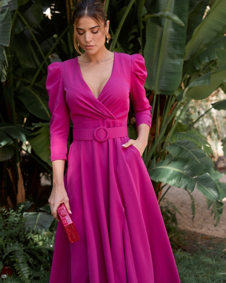 VESTIDO M/L LARGO VUELO