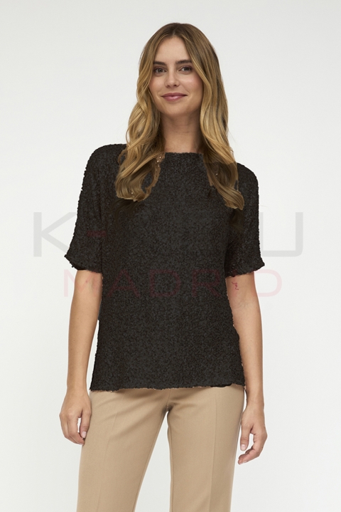BLUSA NEGRA LENTEJUELAS K-KOU 20607BRONCITA
