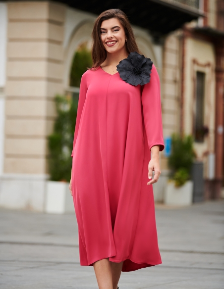 VESTIDO LISO SUELTO MIDI 6800