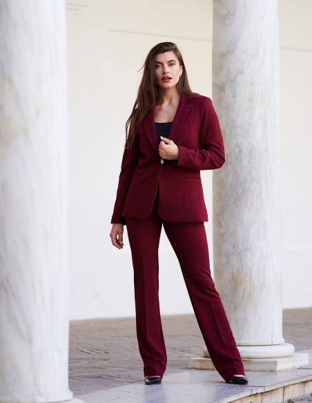 TRAJE DE PANTALON LISO CREP GRANATE 65006001