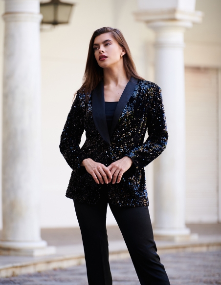 TRAJE PANTALON CHAQUETA LENTEJUELAS 6608