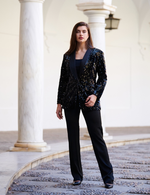 TRAJE PANTALON CHAQUETA LENTEJUELAS 6608 2