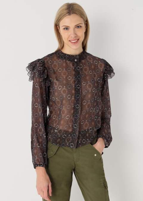 BLUSA MANGA LARGA GASA ESTAMPADA LOIS 140065