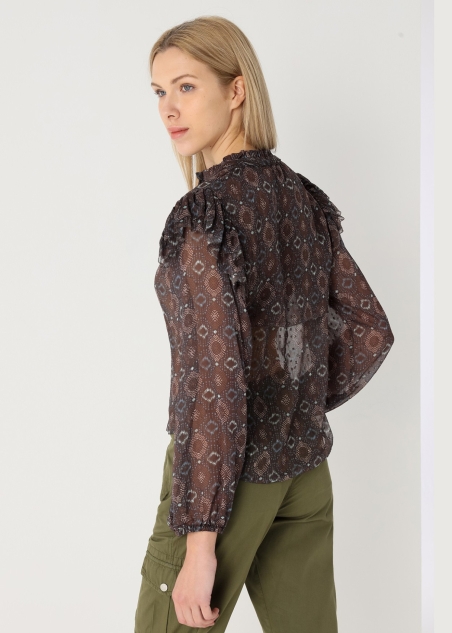 BLUSA MANGA LARGA GASA ESTAMPADA LOIS 140065