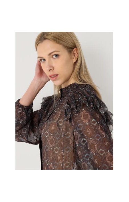 BLUSA MANGA LARGA GASA ESTAMPADA LOIS 140065