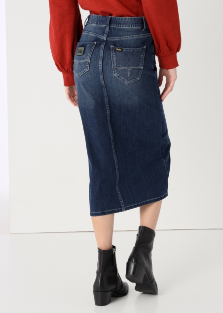 FALDA VAQUERA MIDI BOTONES KAREN LOIS 139982