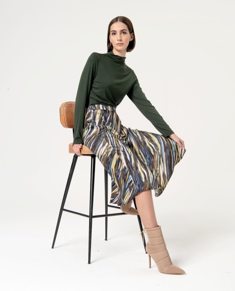 FALDA LARGA RASO ESTAMPADA SURKANA 564SEVI623