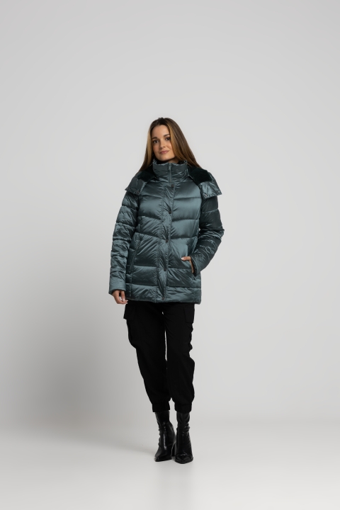 PARKA SRA.CAPUCHA BRILLO