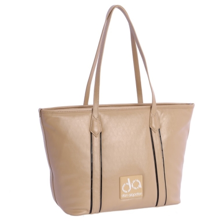BOLSO SHOPPER BEIG CHAROL DON ALGODON 7843