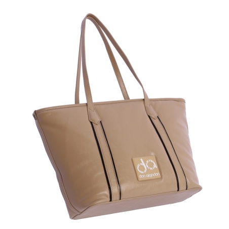 BOLSO SHOPPER BEIG CHAROL DON ALGODON 7843