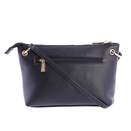 BOLSO NEGRO BANDOLERA TACHUELAS DORADAS AMICHI OQI5328