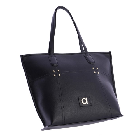 BOLSO NEGRO SHOPPER TACHUELAS DORADAS AMICHI OQI5329 2