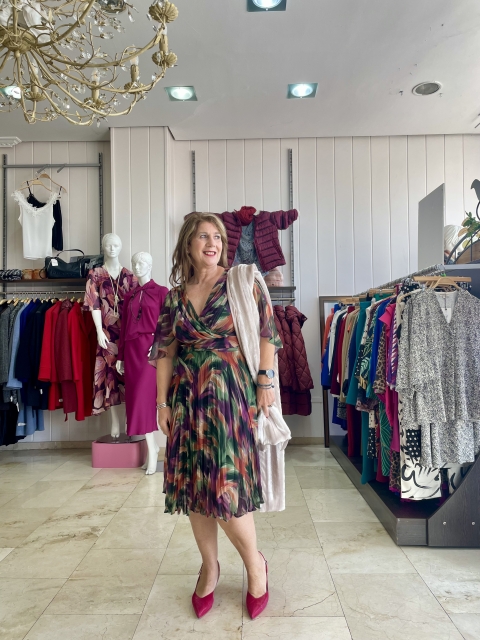 VESTIDO GASA PLISADO ESTAMPADO ELIESTAMP LAMUSA 2