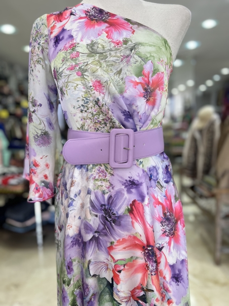 VESTIDO LARGO ESTAMPADO HOMBRO MONCHO HEREDIA 507721