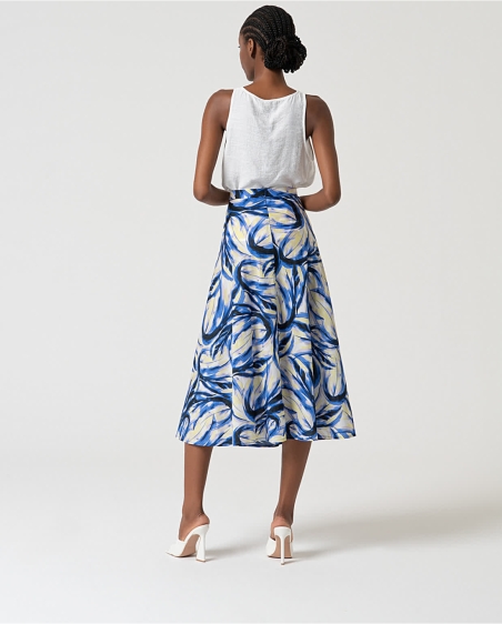 FALDA ESTAMPADA MIDI VUELO SURKANA 525MAPO625