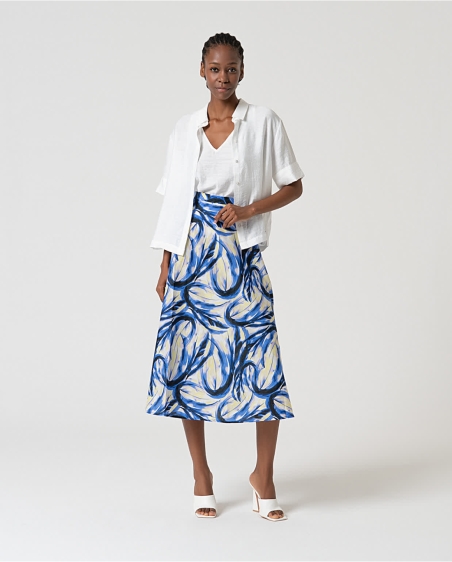 FALDA ESTAMPADA MIDI VUELO SURKANA 525MAPO625