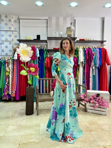 VESTIDO ESTAMPADO LARGO VUELO MARTA EN BRASIL L119E