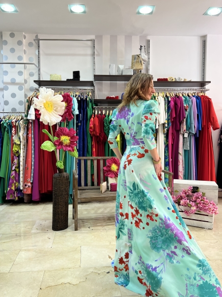 VESTIDO ESTAMPADO LARGO VUELO MARTA EN BRASIL L119E