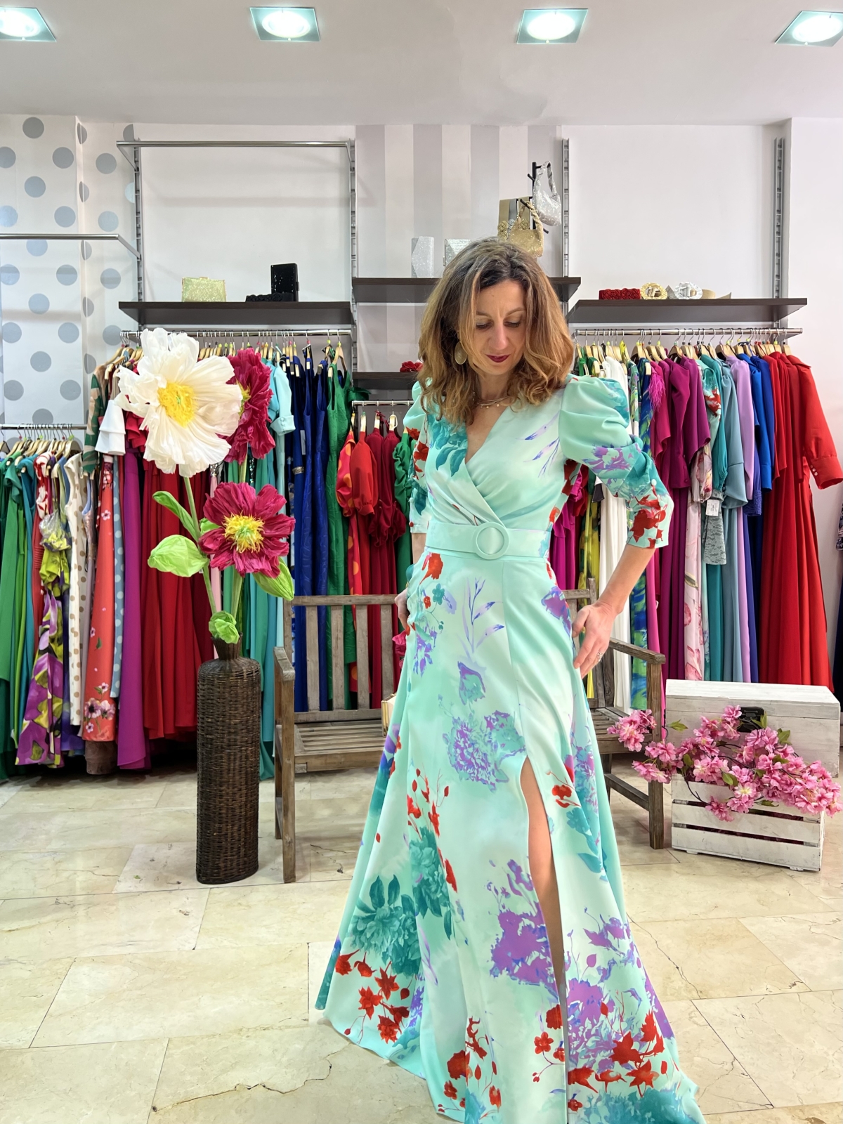 VESTIDO ESTAMPADO LARGO VUELO MARTA EN BRASIL...