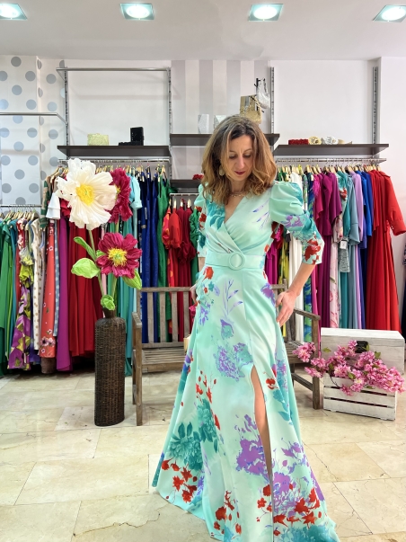 VESTIDO ESTAMPADO LARGO VUELO MARTA EN BRASIL L119E