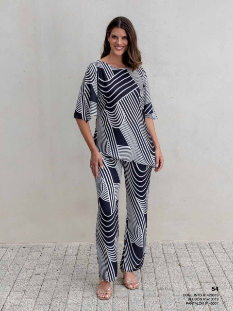 BLUSA MANGA FRANCESA GEOMETRICA 61413019