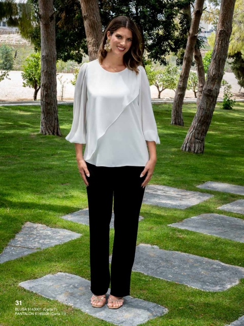 BLUSA BLANCA CAPAS MANGA LARGA 3001