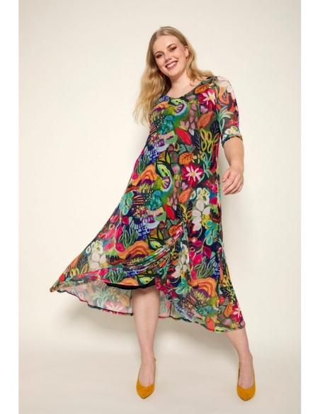 VESTIDO LARGO TUL ESTAMPADO ANVITO 4712