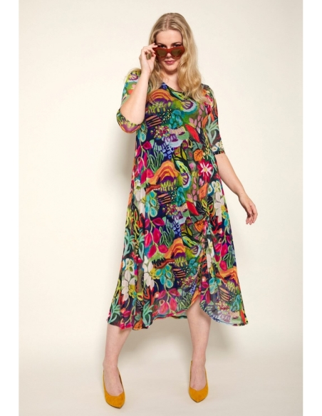 VESTIDO LARGO TUL ESTAMPADO ANVITO 4712