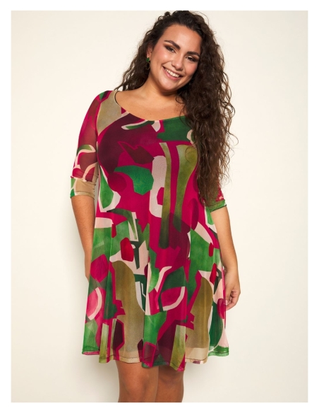 VESTIDO M/C TUL ESTMP