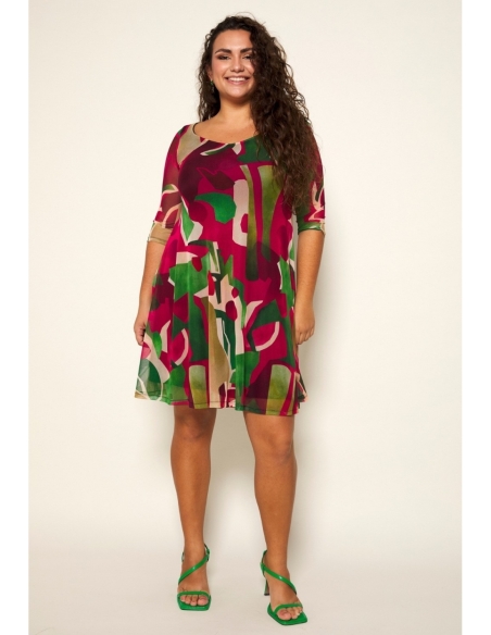 VESTIDO M/C TUL ESTMP