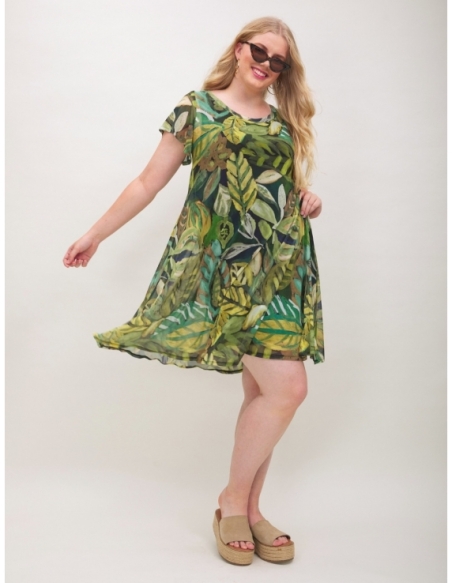 VESTIDO M/C TUL ESTAMP