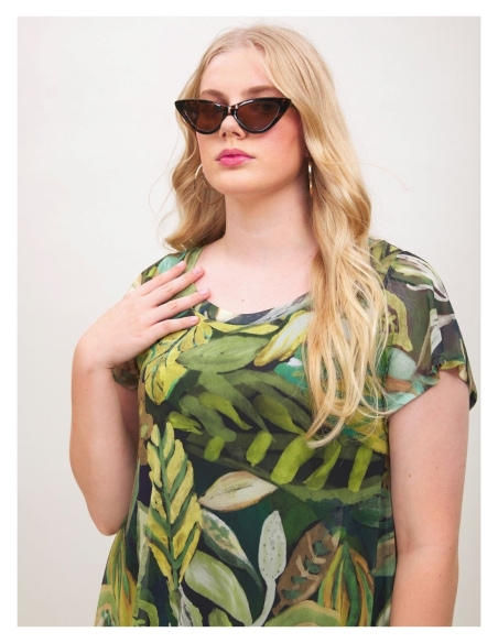 VESTIDO M/C TUL ESTAMP