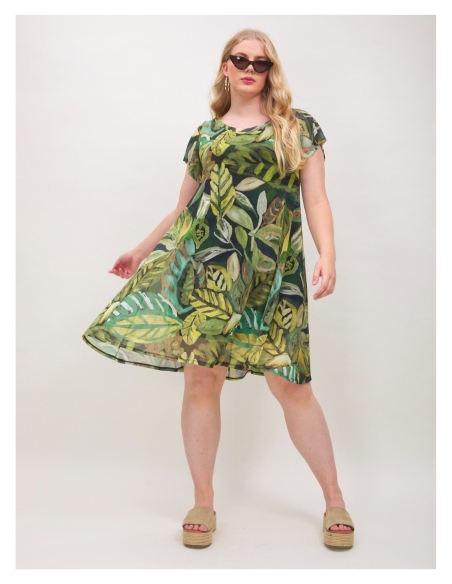 VESTIDO M/C TUL ESTAMP